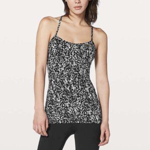 Lululemon Power Pose Tank *Light Support For A/B Cup Chirasu Black White Size 8